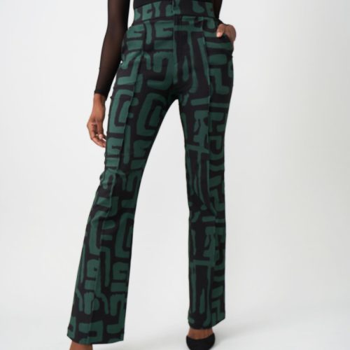 AbebeWomen sAfricanPrintStretchWideLegPants BlackMalachiteGeometric 08