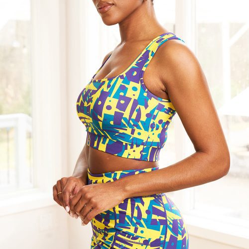 AdammaWomen sAfricanPrintSportsBra NeonTropicalStamp 2