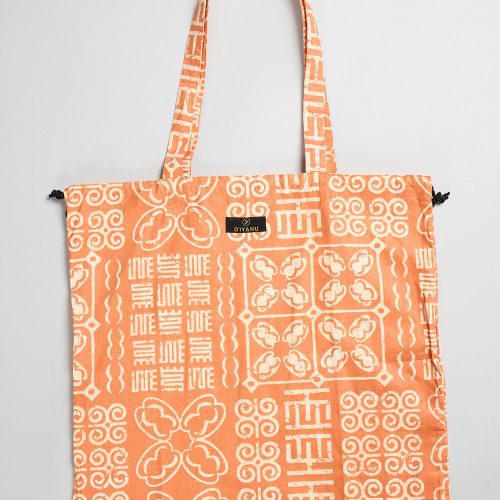 Ebuni African Print Tote Light Orange Adire 1