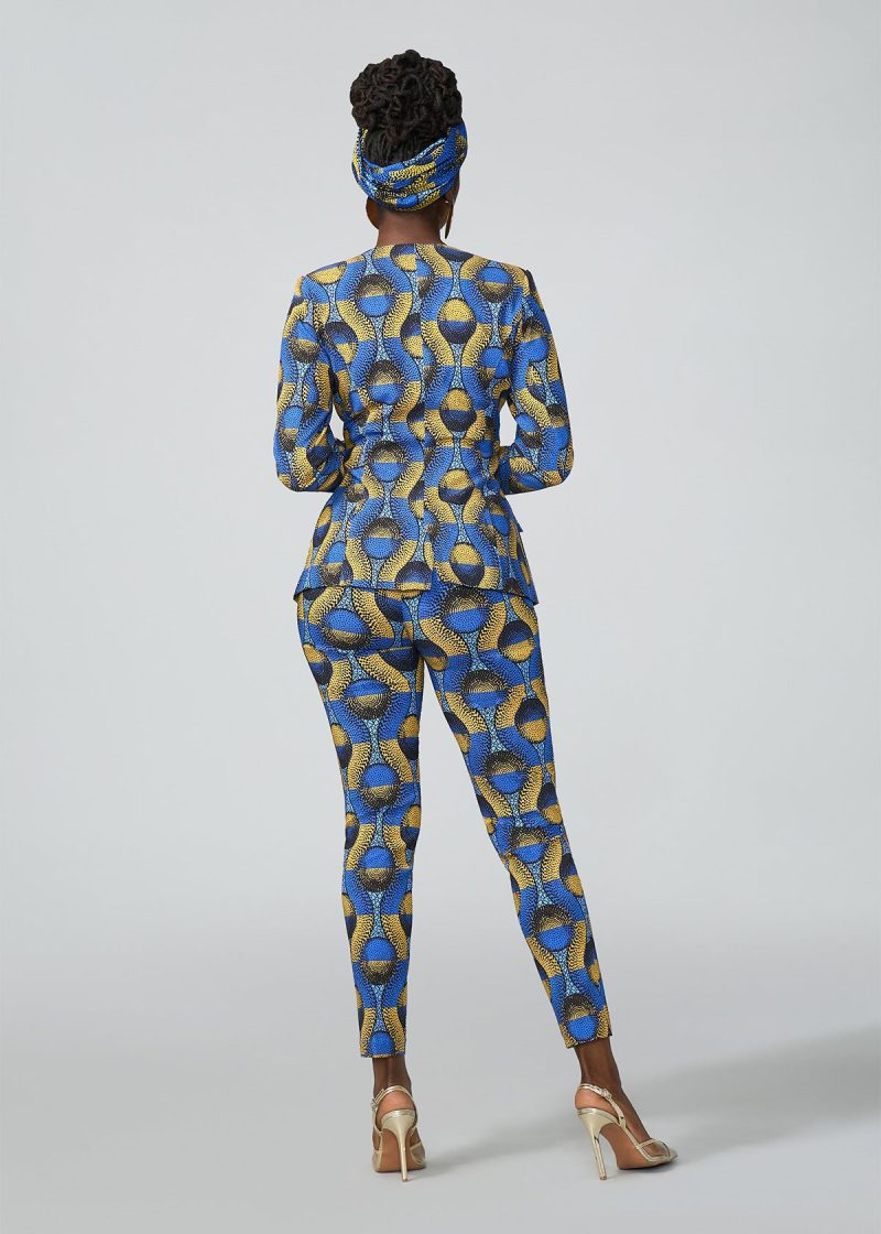 FafaWomen sAfricanPrintStretchZip UpBlazer BlueGoldCircles 09 486c37e5 9fea 487d 8cf6 cff6a4c840df