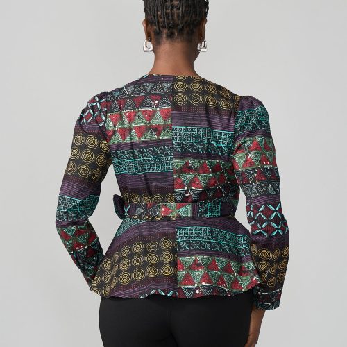 HafedaWomen sAfricanPrintWrapBlouse TealMaroonMultipattern 3 650399c4 23cd 466a 8ba8 1232e3a4c2ef