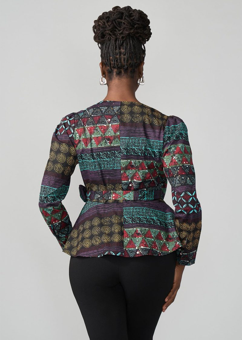 HafedaWomen sAfricanPrintWrapBlouse TealMaroonMultipattern 3 650399c4 23cd 466a 8ba8 1232e3a4c2ef