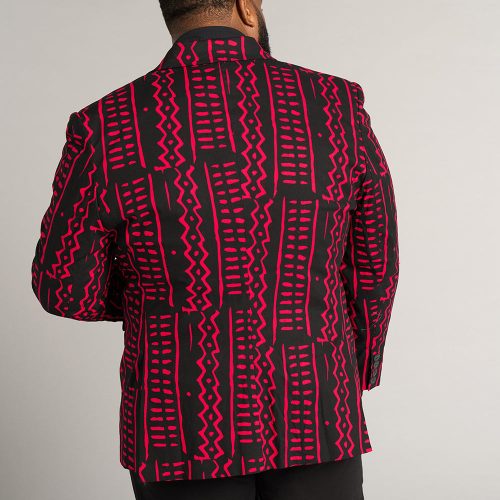 HamiMen sAfricanPrintLightweightBlazer BlackMagentaTribal 12