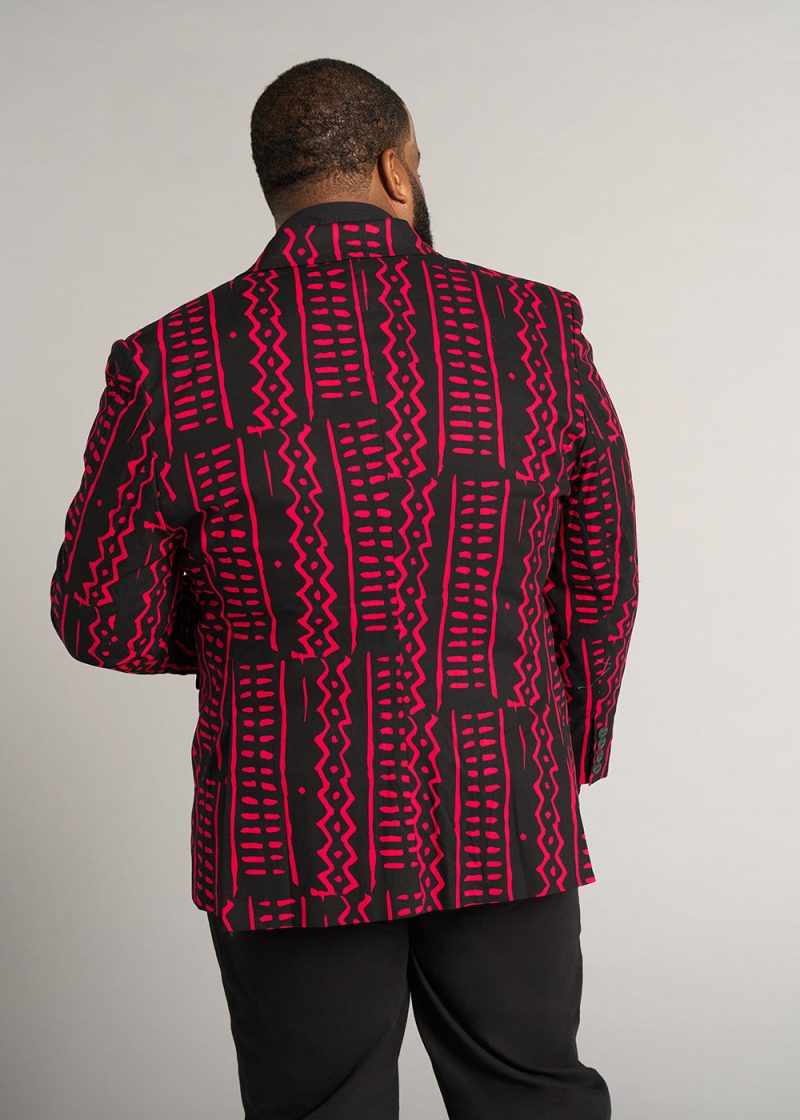 HamiMen sAfricanPrintLightweightBlazer BlackMagentaTribal 12