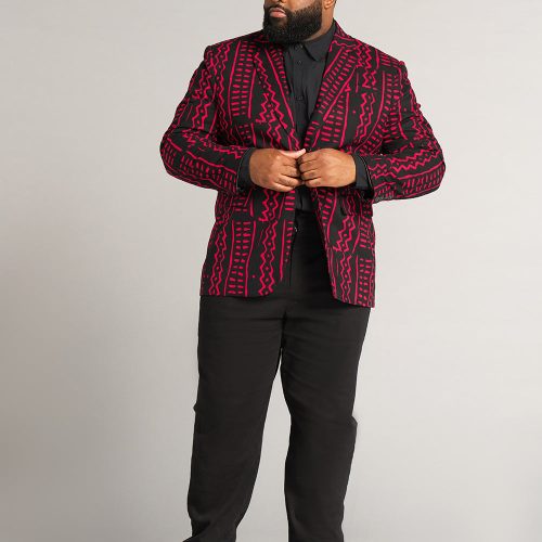 HamiMen sAfricanPrintLightweightBlazer BlackMagentaTribal 16