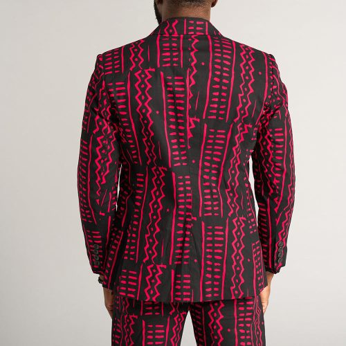 HamiMen sAfricanPrintLightweightBlazer BlackMagentaTribal 4