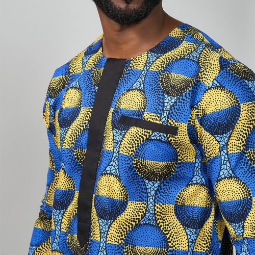 IbrahimAfricanPrintTraditionalTop BlueGoldCircles 6 6d463b1d 2e32 4407 8187 b8b778b43a1c