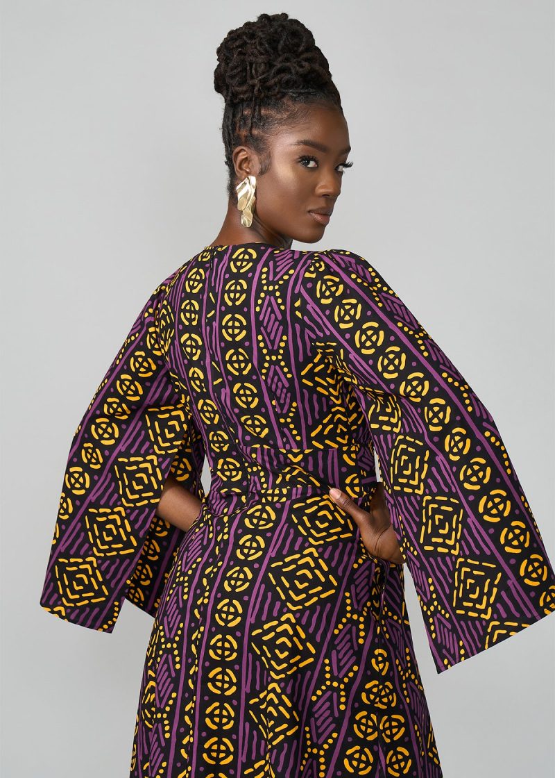 LiyaWomen sAfricanPrintMaxiDress GoldPurpleMudcloth 4 77c1e514 3502 4a4d 9bb4 83774961533f