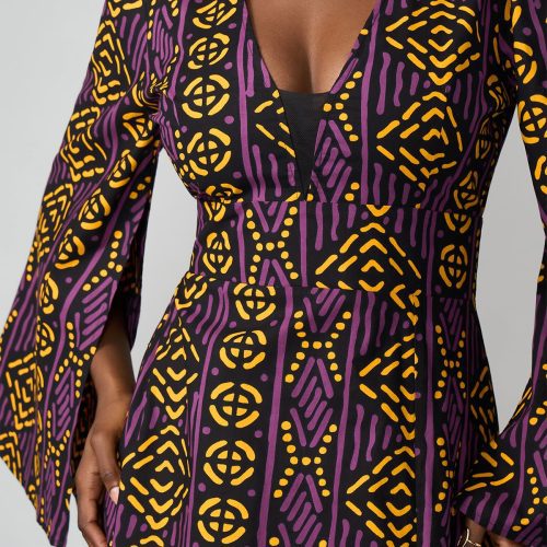 LiyaWomen sAfricanPrintMaxiDress GoldPurpleMudcloth 6 cd23128f ccce 41da a7a7 8c076d8133e6