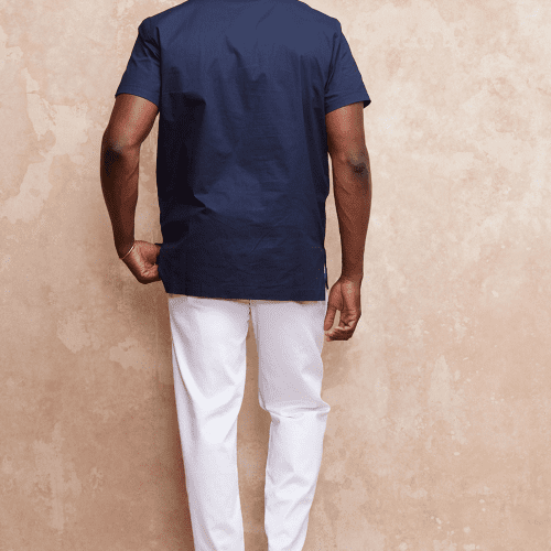 Mens Lubanzi Traditional Shirt Navy