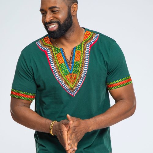 Mens dashiki forest green4