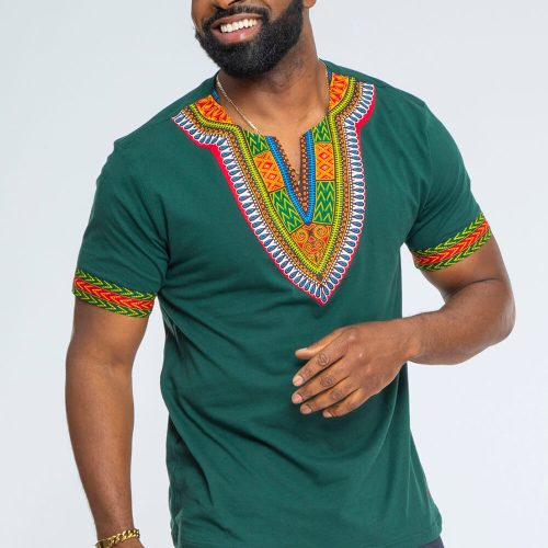 Mens dashiki forest green5