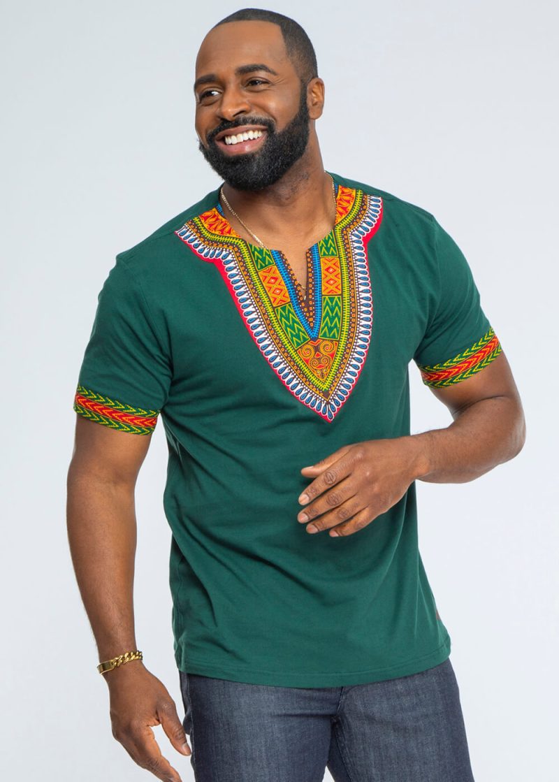 Mens dashiki forest green5