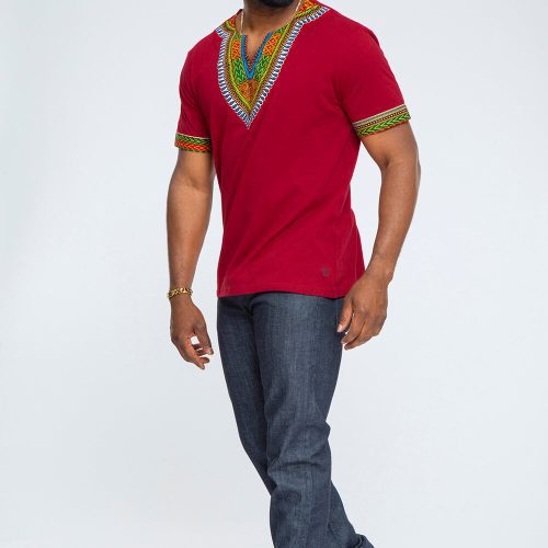 Mens dashiki red1