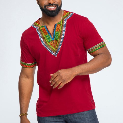 Mens dashiki red4