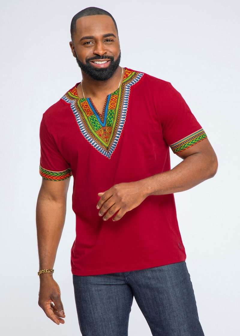 Mens dashiki red4