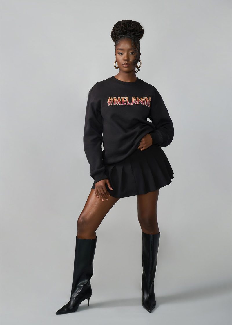 OloroUnisexAfricanPrintMelaninGraphicSweatshirt Black OrangePurpleBatik 02 c6582175 a355 466b ae66 f72cc80489ea