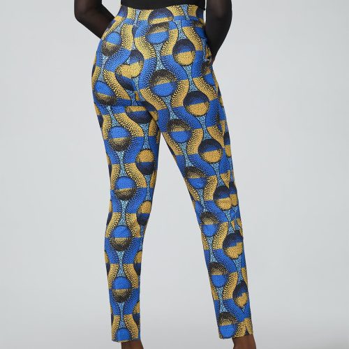 TaliaWomen sAfricanPrintStretchPants BlueGoldCircles 2 94cd9c24 8304 4a88 8f47 95528d002682