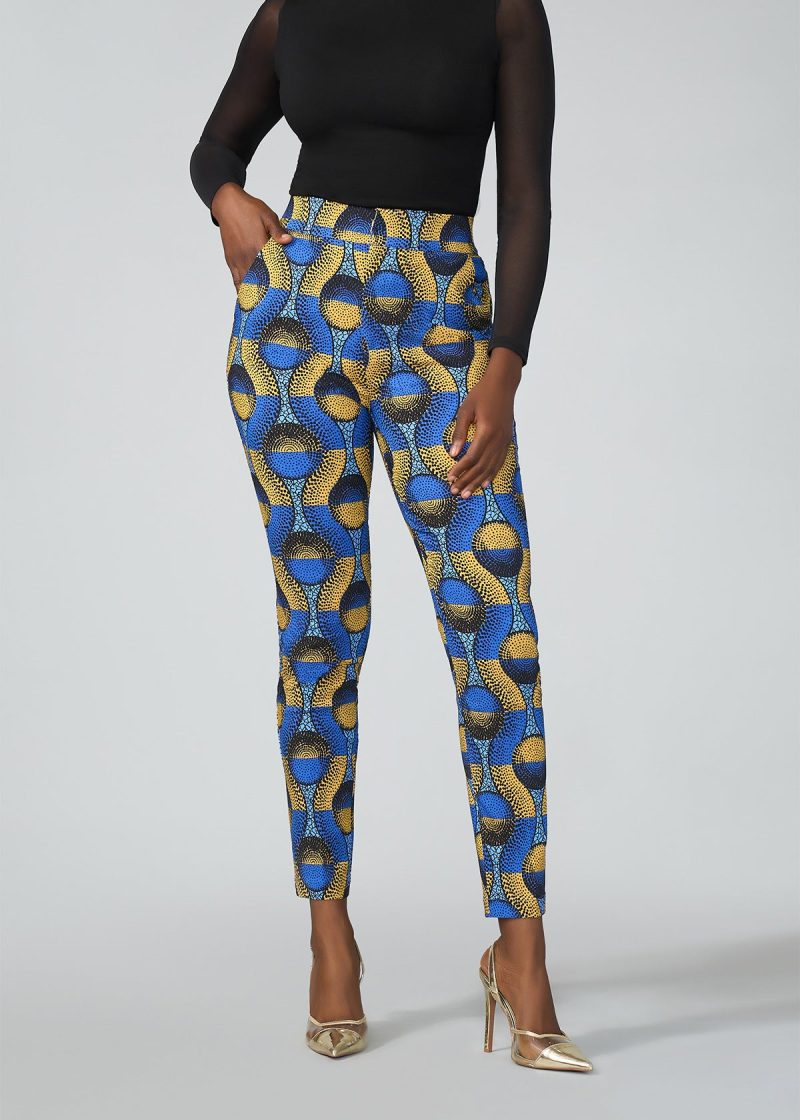 TaliaWomen sAfricanPrintStretchPants BlueGoldCircles 5 6ce6873a 1dca 4232 bcbc 73a0b689bf99