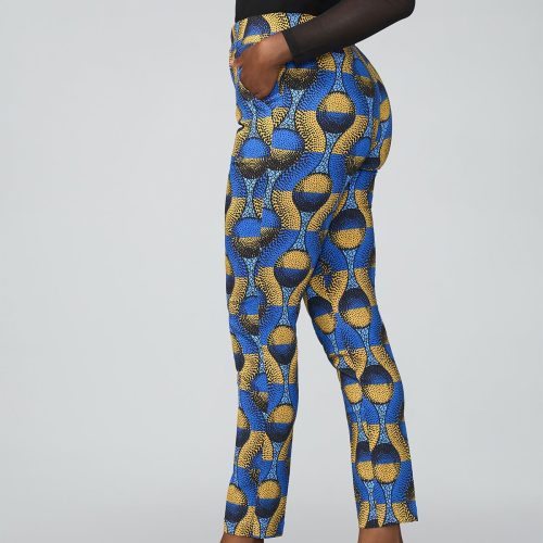 TaliaWomen sAfricanPrintStretchPants BlueGoldCircles 6 ef6272ac 1f0b 4006 a0c1 91661096b499