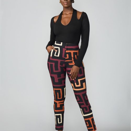 TaliaWomen sAfricanPrintStretchPants NeutralKubaGeometric 7 0b530a8d f387 4d0e a8be 41b7592e80ca