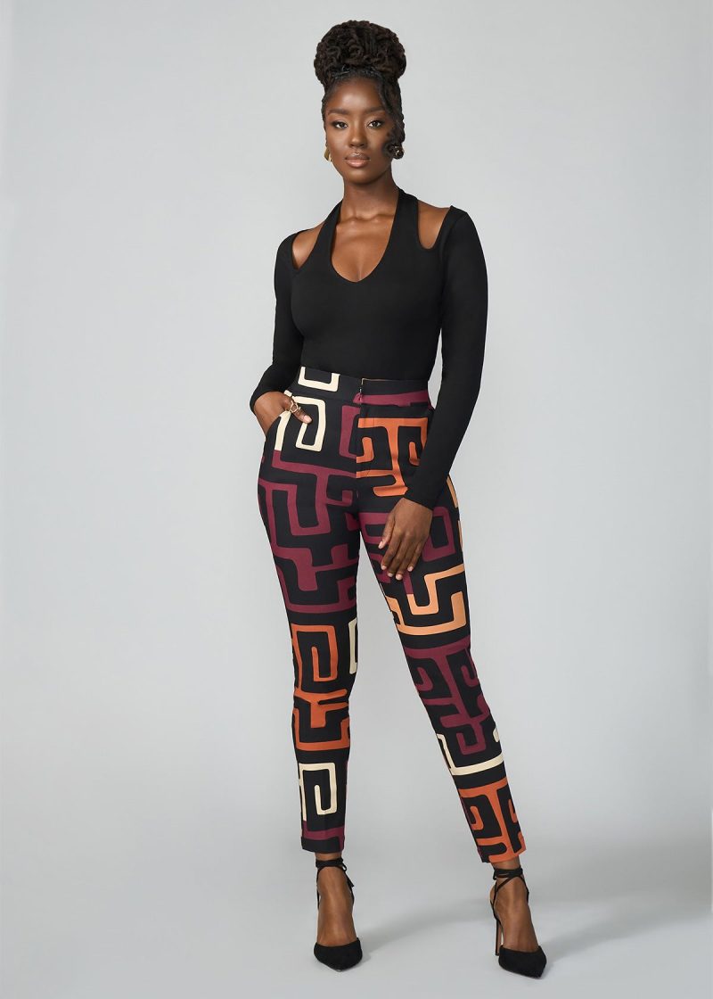 TaliaWomen sAfricanPrintStretchPants NeutralKubaGeometric 7 0b530a8d f387 4d0e a8be 41b7592e80ca