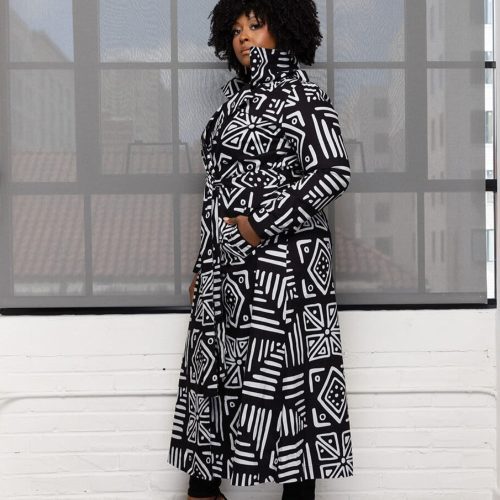 TarajiWomen sAfricanPrintMaxiTrenchCoat GrayscaleTribal 10 6966f1c9 b5fa 4822 97e4 4ddc861e746b