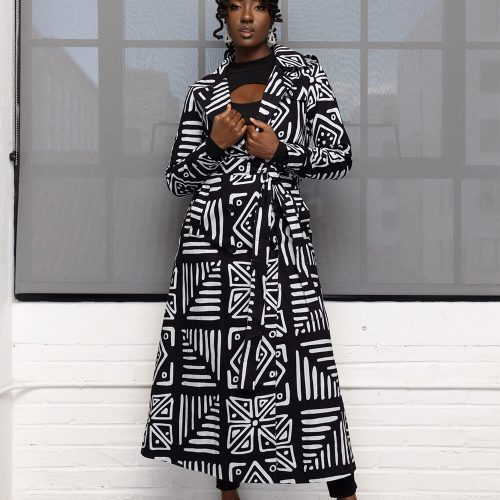 TarajiWomen sAfricanPrintMaxiTrenchCoat GrayscaleTribal 4 603f7b18 1dc2 49c6 ab48 be4e0fef9a14