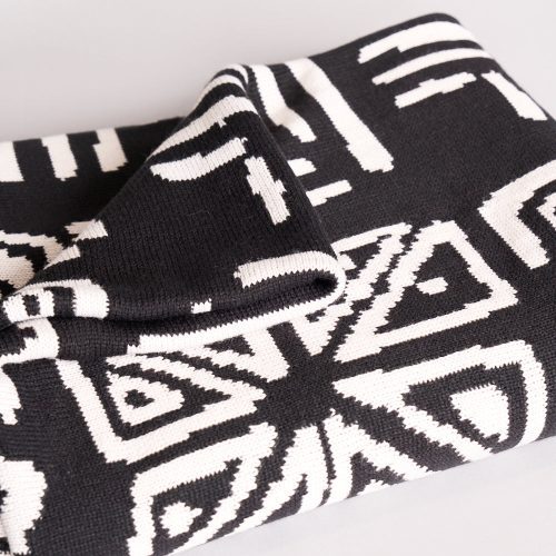 Unisex Ibora AfricanPrintBlanket GrayscaleTribal3