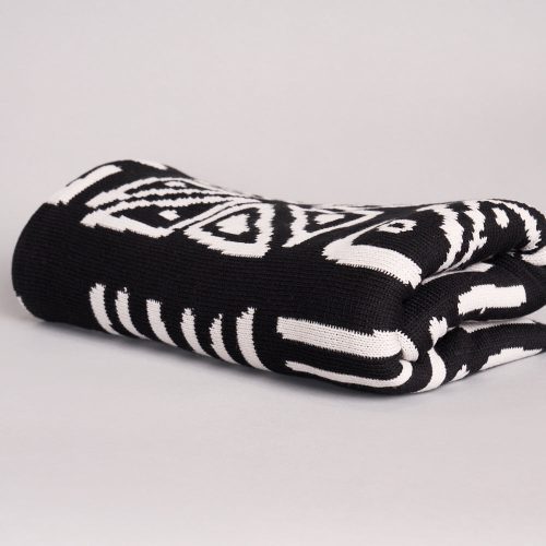 Unisex Ibora AfricanPrintBlanket GrayscaleTribal4