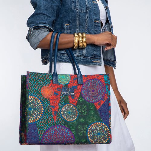 Womens Nabile African Print Tote Bag New Harvest Multipattern