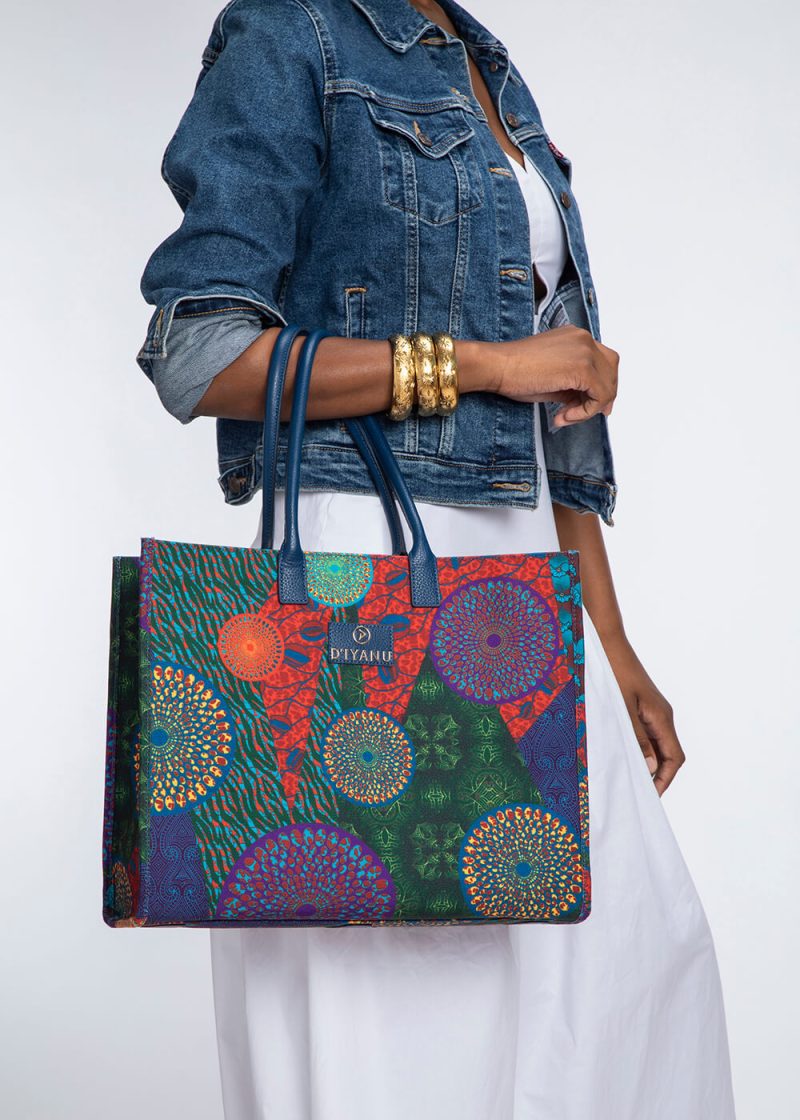 Womens Nabile African Print Tote Bag New Harvest Multipattern