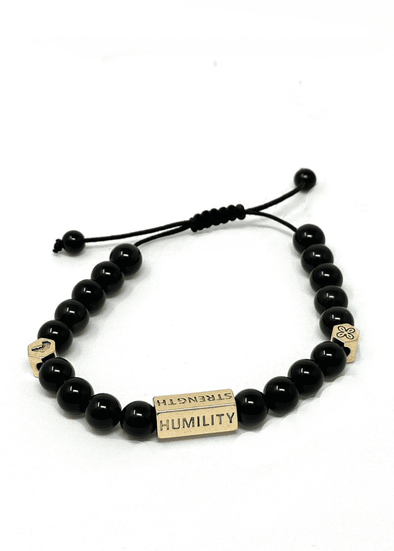 black beaded bracelet