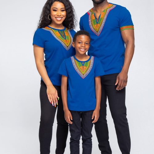 family dashiki tees royal blue1