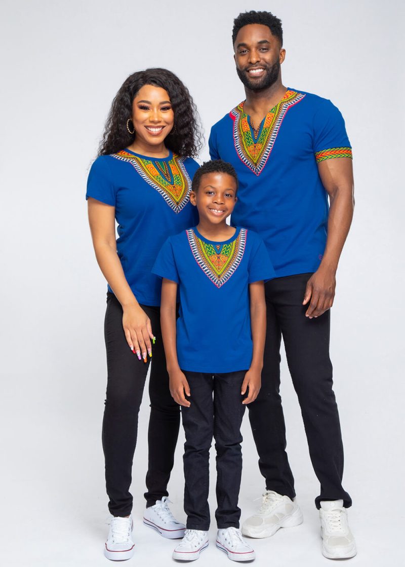 family dashiki tees royal blue1