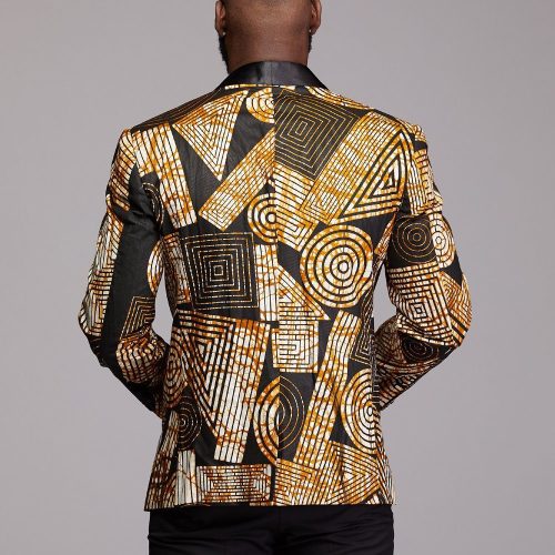 jackets rammy men s african print blazer black brown geometric 2