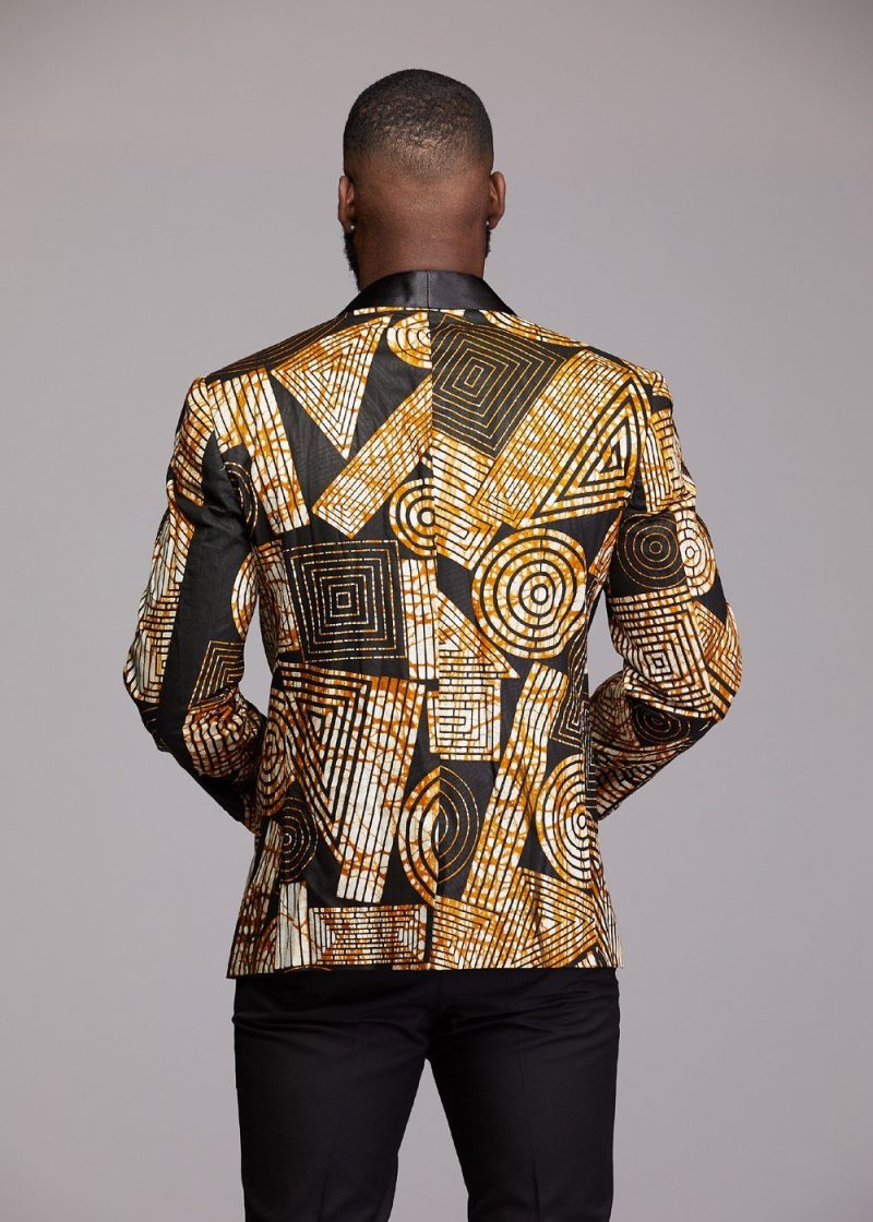 jackets rammy men s african print blazer black brown geometric 2