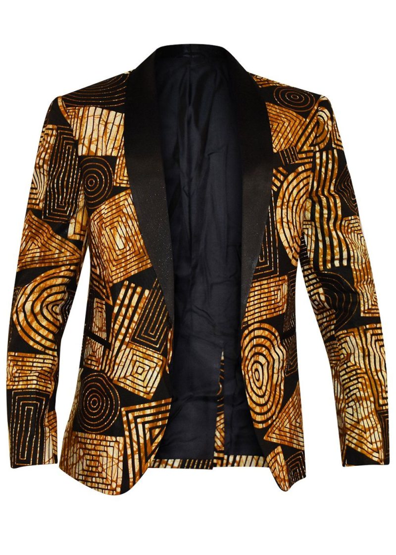 jackets rammy men s african print blazer black brown geometric 4