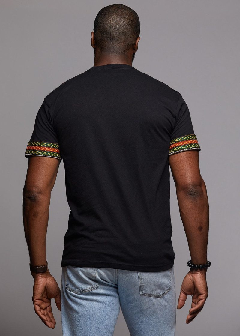 men s african print dashiki t shirt black 4